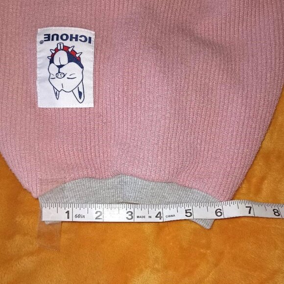 ICHOUE Robust Short Dog Sweater Frenchie Pug Bulldog Pink Cotton Ribbed Clothing - Picture 7 of 7